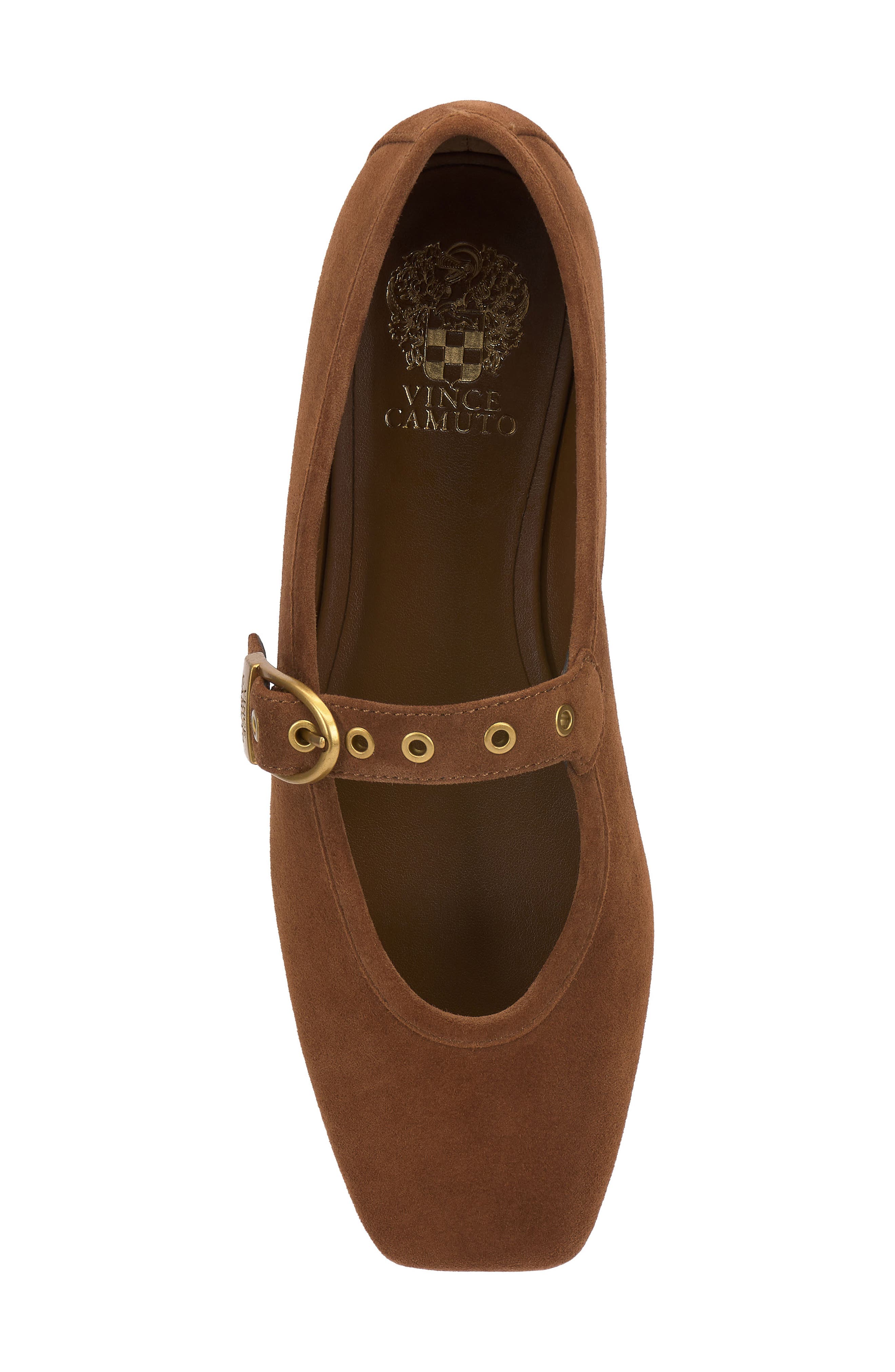 Vince Camuto Vinica Square Toe Mary Jane Flat, Alternate, color, Burnt Sugar