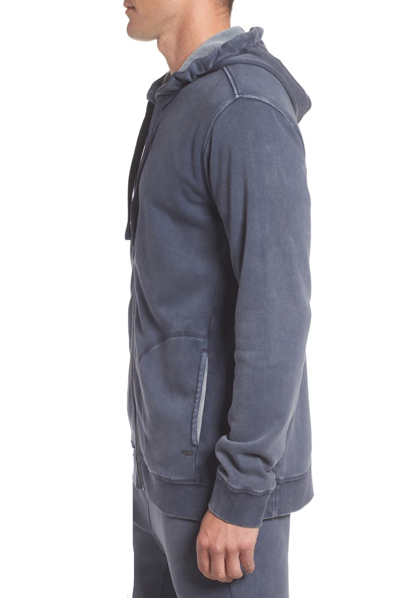 Elliot Washed Zip Hoodie, Alternate, color, NAVY