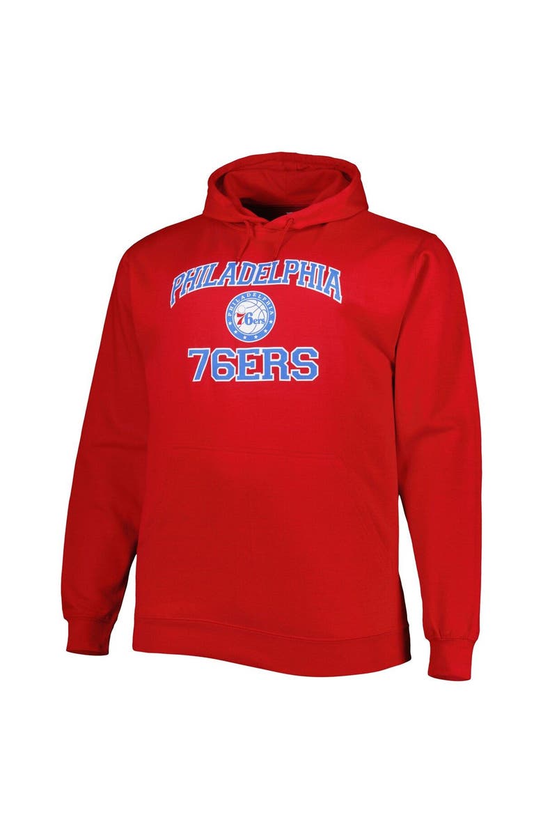 PROFILE Men's Red Philadelphia 76ers Big & Tall Heart & Soul Pullover Hoodie, Alternate, color,