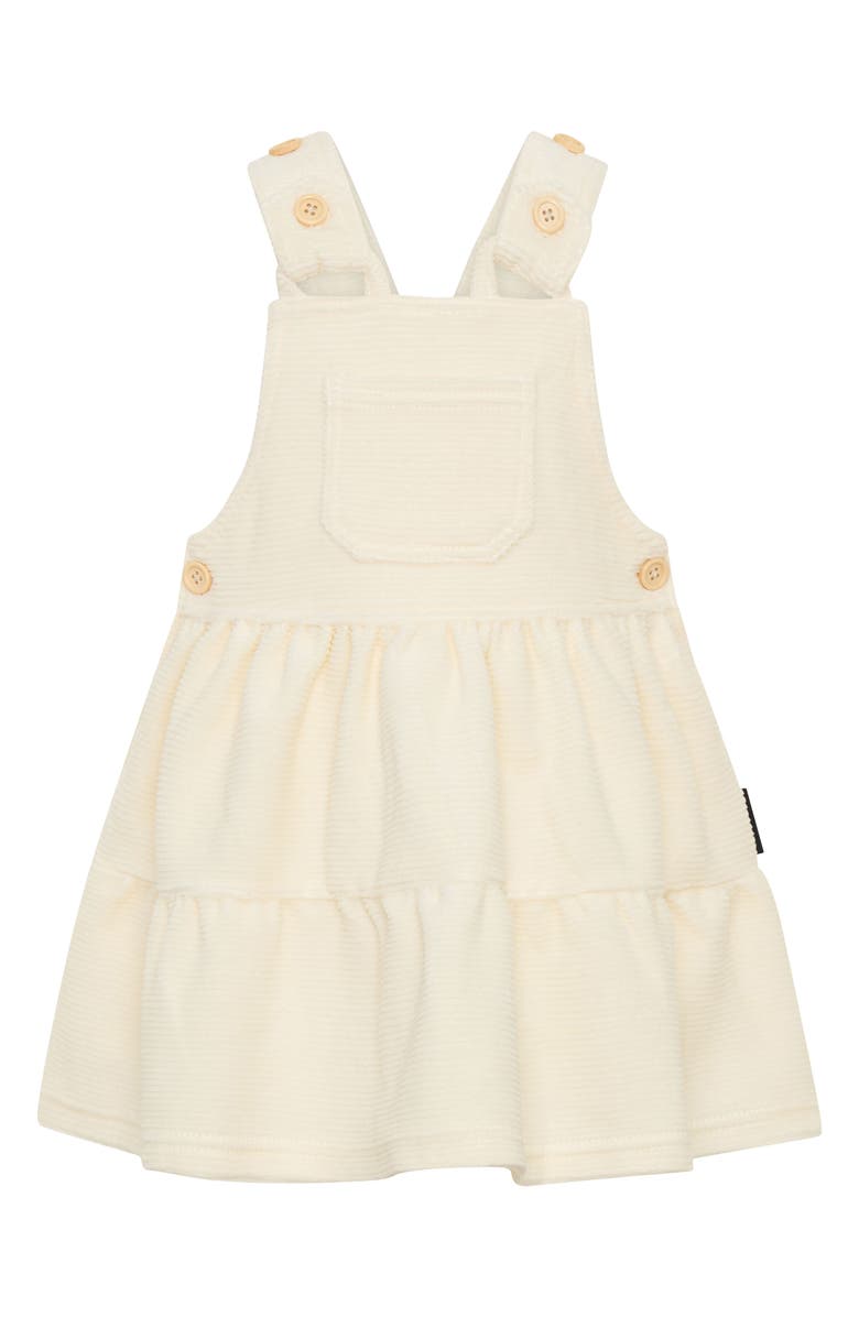 TINY TRIBE Waterfall Tiered Overall Dress, Main, color, Cream