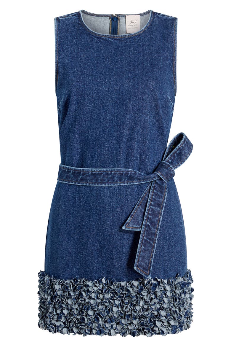 Mindie Tie Waist Denim Dress, Alternate, color, OCEANE