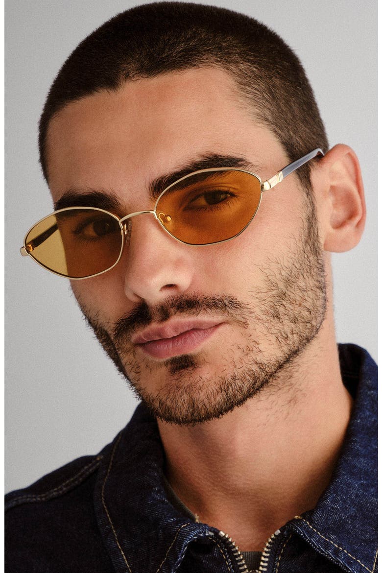 Le Bebe 58mm Oval Sunglasse, Alternate, color, GOLD / AMBER TINT