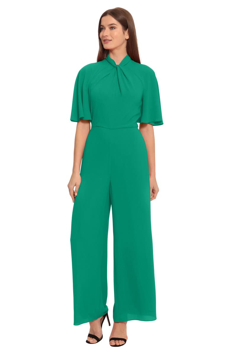 Maggy London Twist Neck Wide Leg Jumpsuit, Alternate, color, 