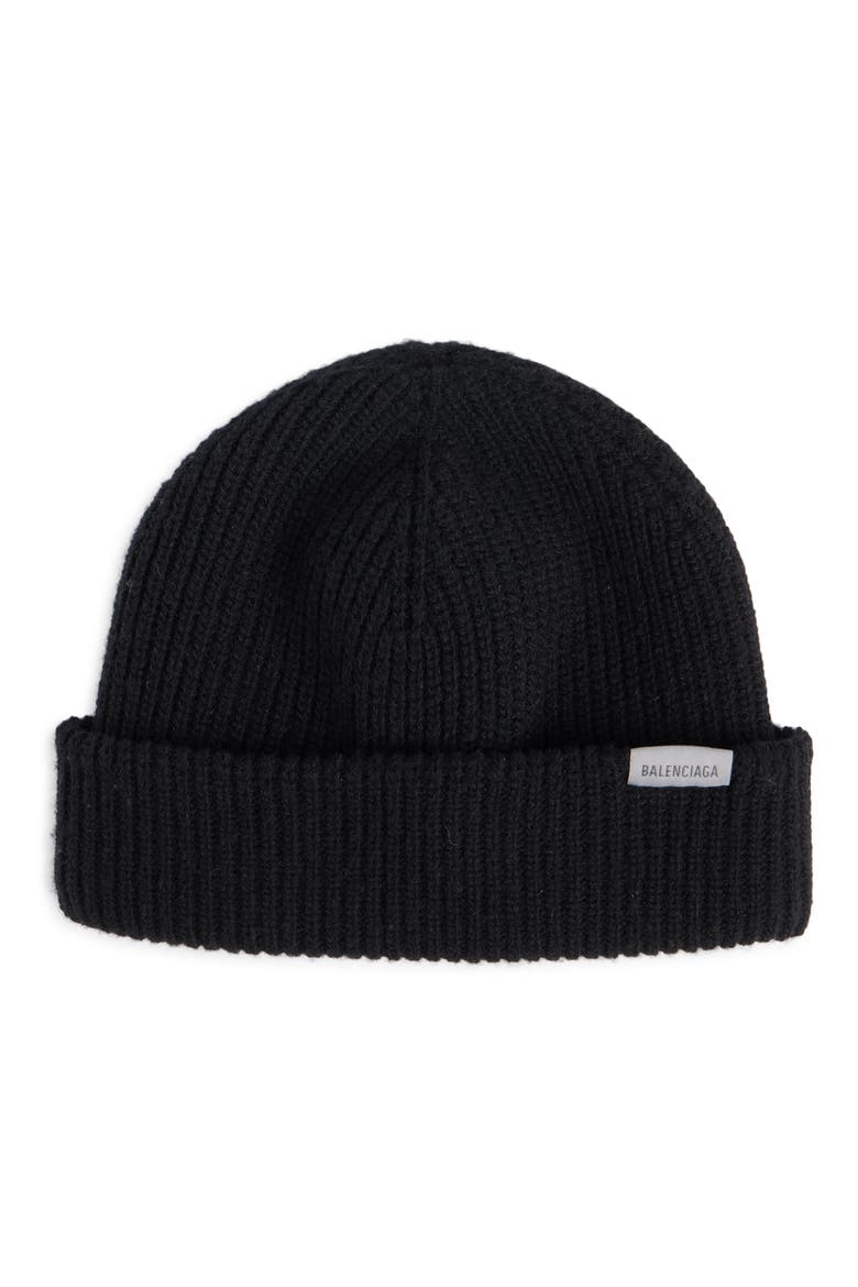 Rib Wool Beanie, Main, color, 1000 BLACK