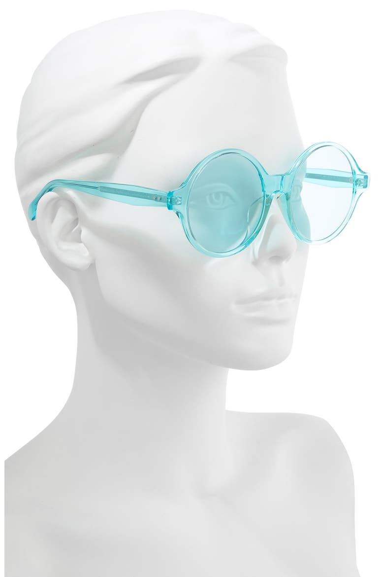 58mm Round Sunglasses, Alternate, color, TRANSPARENT AQUA/ AQUA
