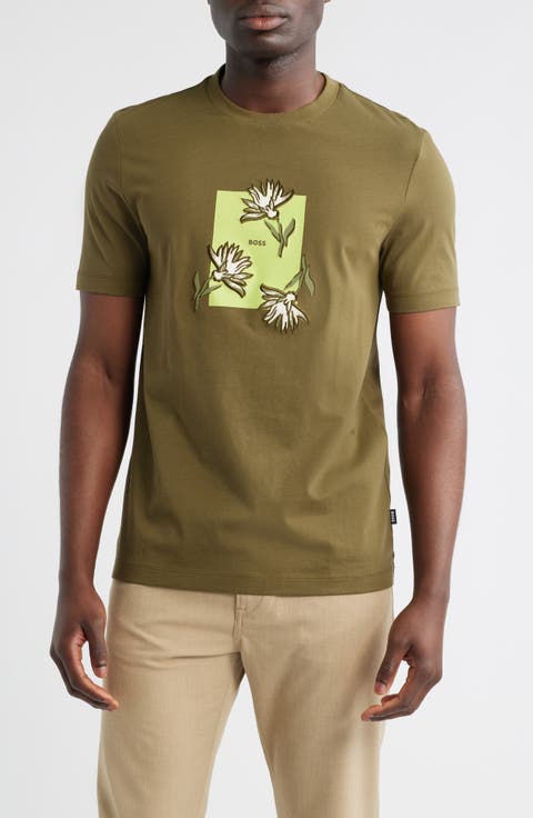 Thompson Floral Logo Cotton Graphic T-Shirt