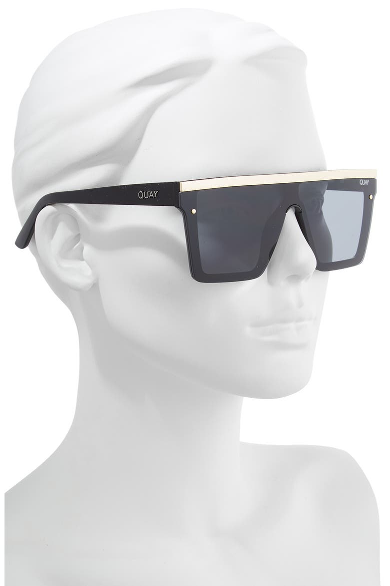 Hindsight 142mm Shield Sunglasses, Alternate, color, BLACK GOLD / SMOKE