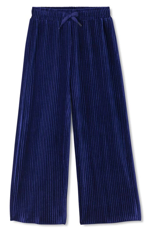 Kids' Pleated Velour Relaxed Pants