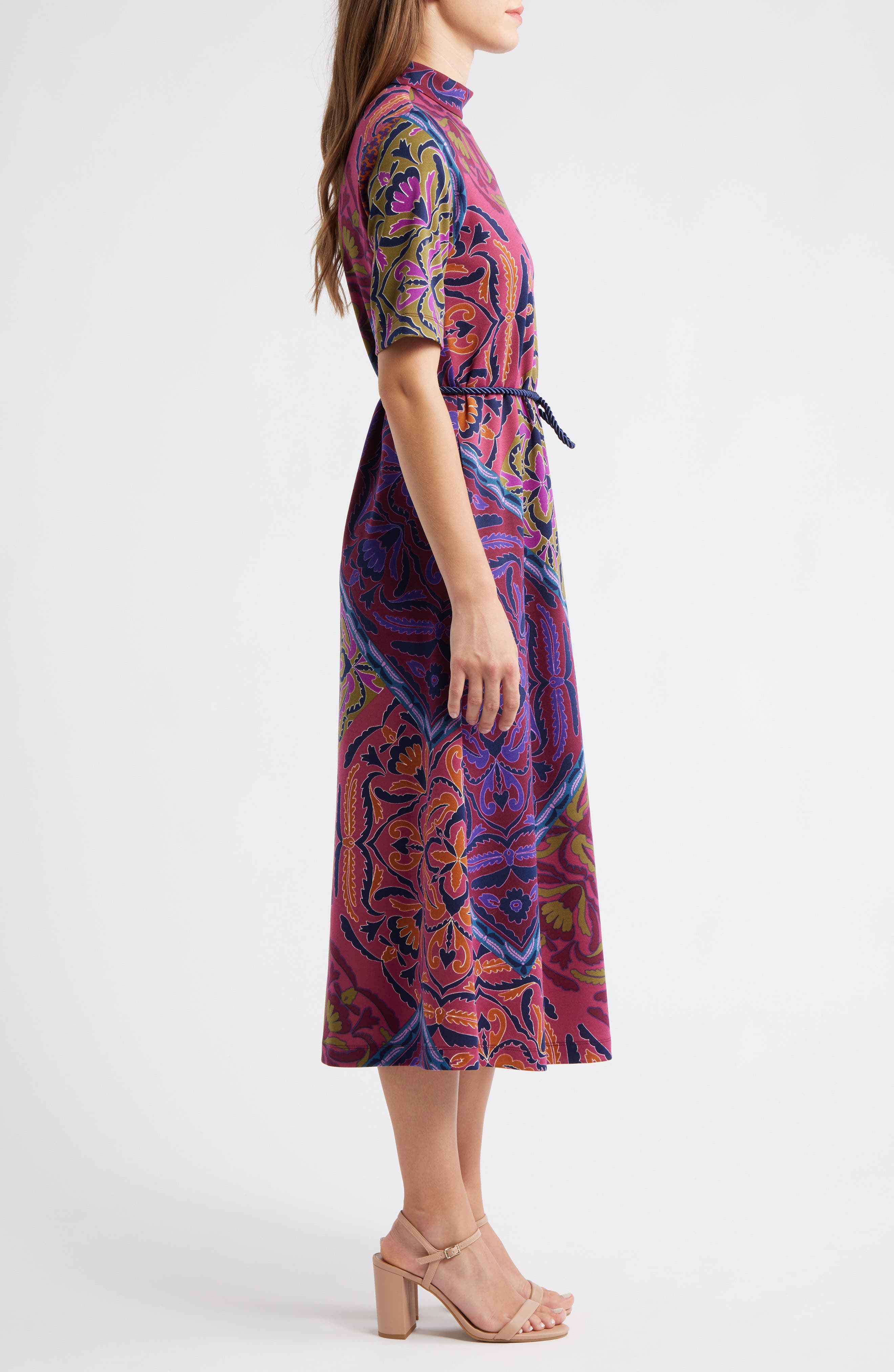 anne klein mock neck midi dress Anne Klein Long SLV Mock Neck Fitted MIDI Dress W S at Amazon Women's  Clothing store
