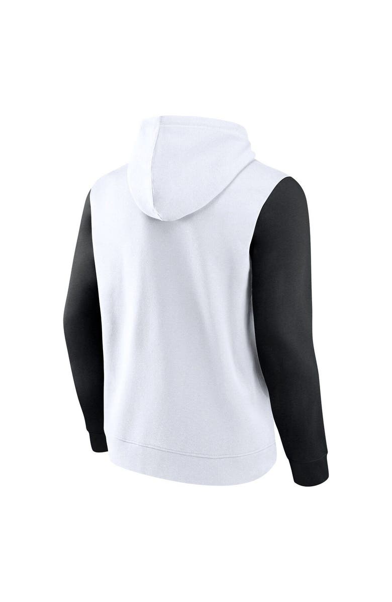 FANATICS Men's Fanatics White/Black Utah Jazz Attack Colorblock Pullover Hoodie, Alternate, color, 