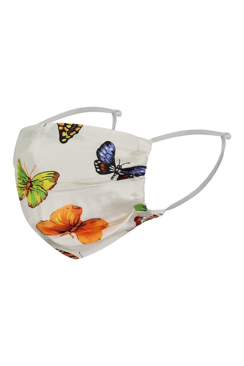 Butterfly Adult Face Mask, Main, color, WHITE MULTI