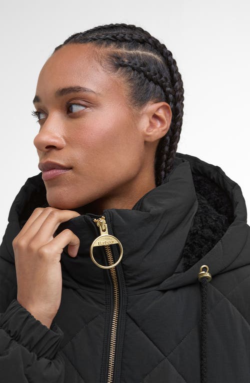 Barbour Kirkton Longline Puffer Coat In Black
