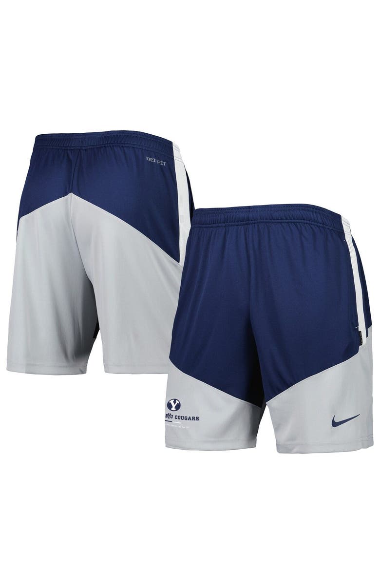 Nike Men's Nike Navy/Gray BYU Cougars Performance Player Shorts, Main, color, 