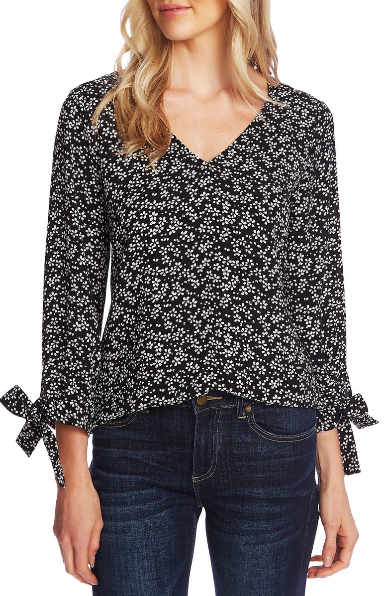 CeCe Sakura Delight Tie Sleeve Top, Main, color,