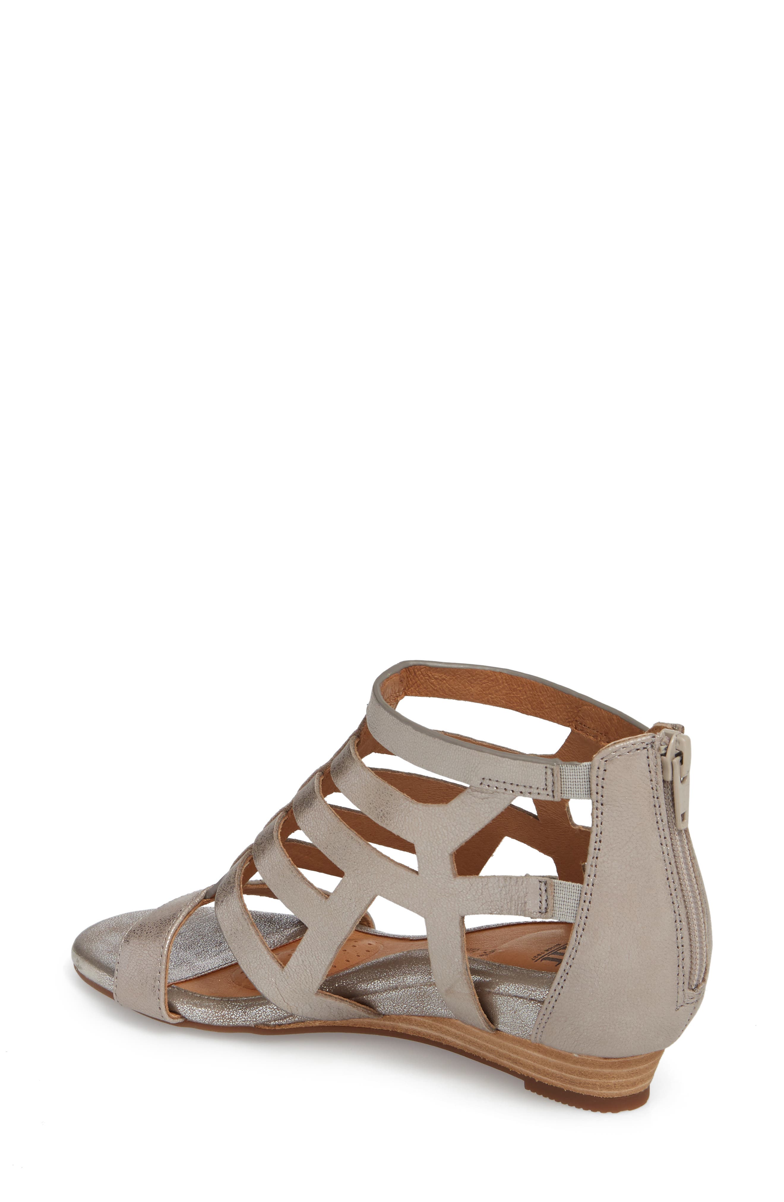 Ravello Wedge Sandal, Alternate, color, ANTHRACITE LEATHER