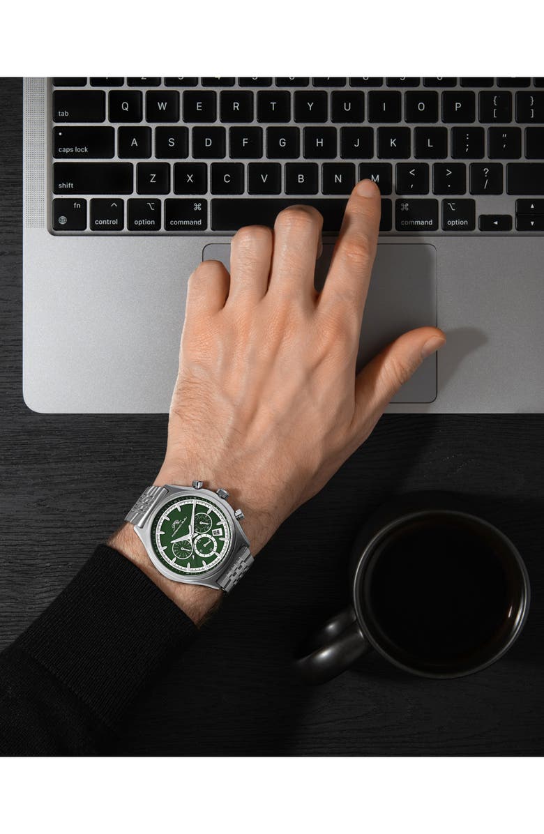 PORSAMO BLEU Charlie Multifunction Bracelet Strap Watch, 45mm, Alternate, color, Silver