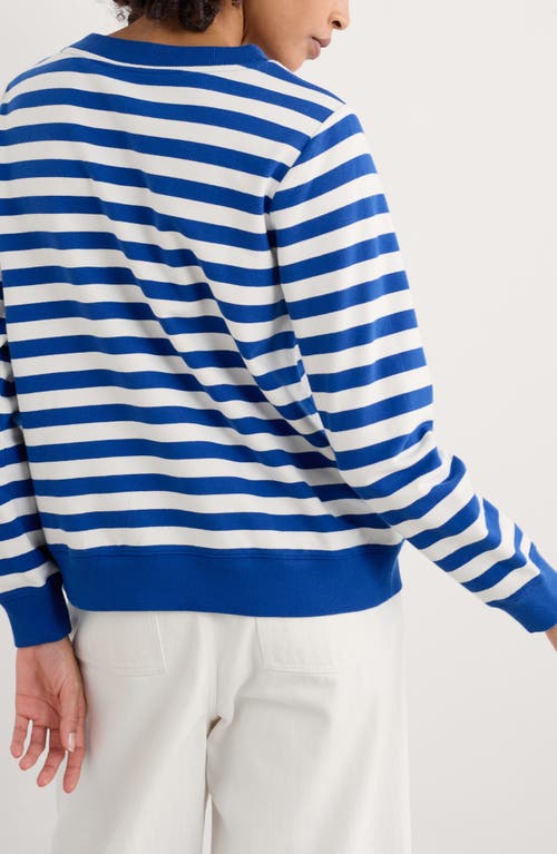 Seasalt Cornwall Nessa Stripe Organic Cotton Sweatshirt In Scallion Chalk Bright Marine