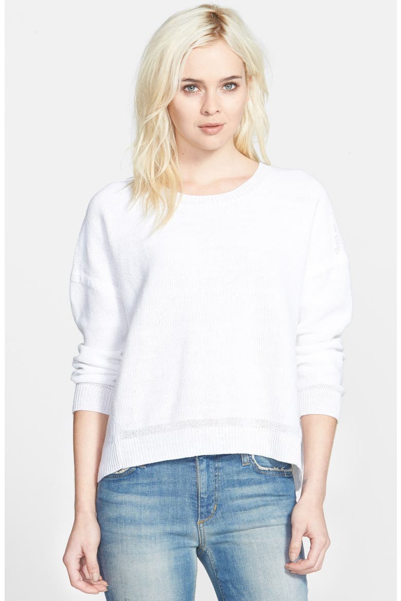 Ready-To-Wear 'Shannan' Linen Sweater, Main, color, WHITE