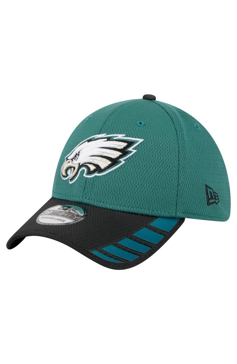 New Era Men's New Era Midnight Green Philadelphia Eagles Visor Hit 39THIRTY Flex Hat, Main, color, Green