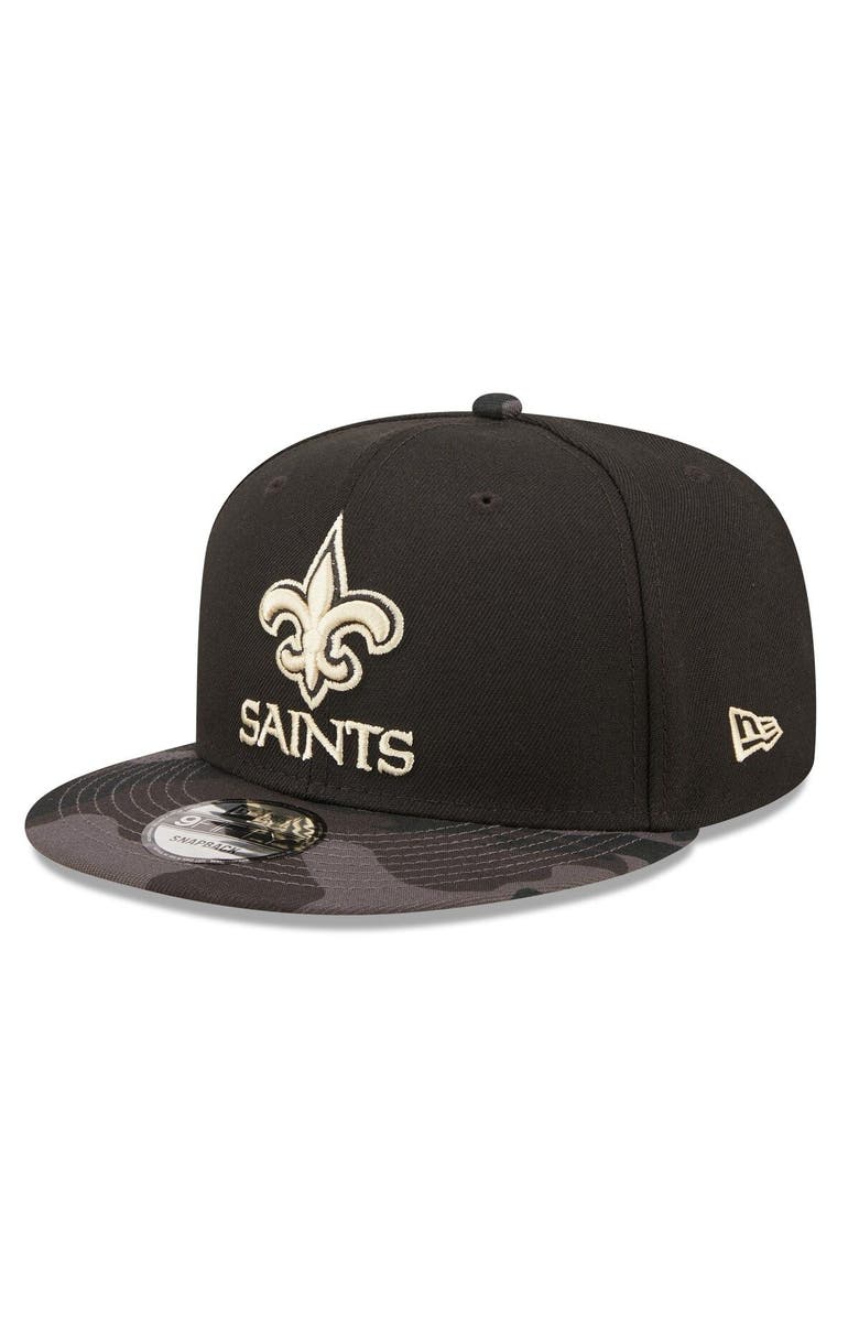 New Era Men's New Era Black/Camo New Orleans Saints Camo Vizor 9FIFTY Snapback Hat, Main, color, 