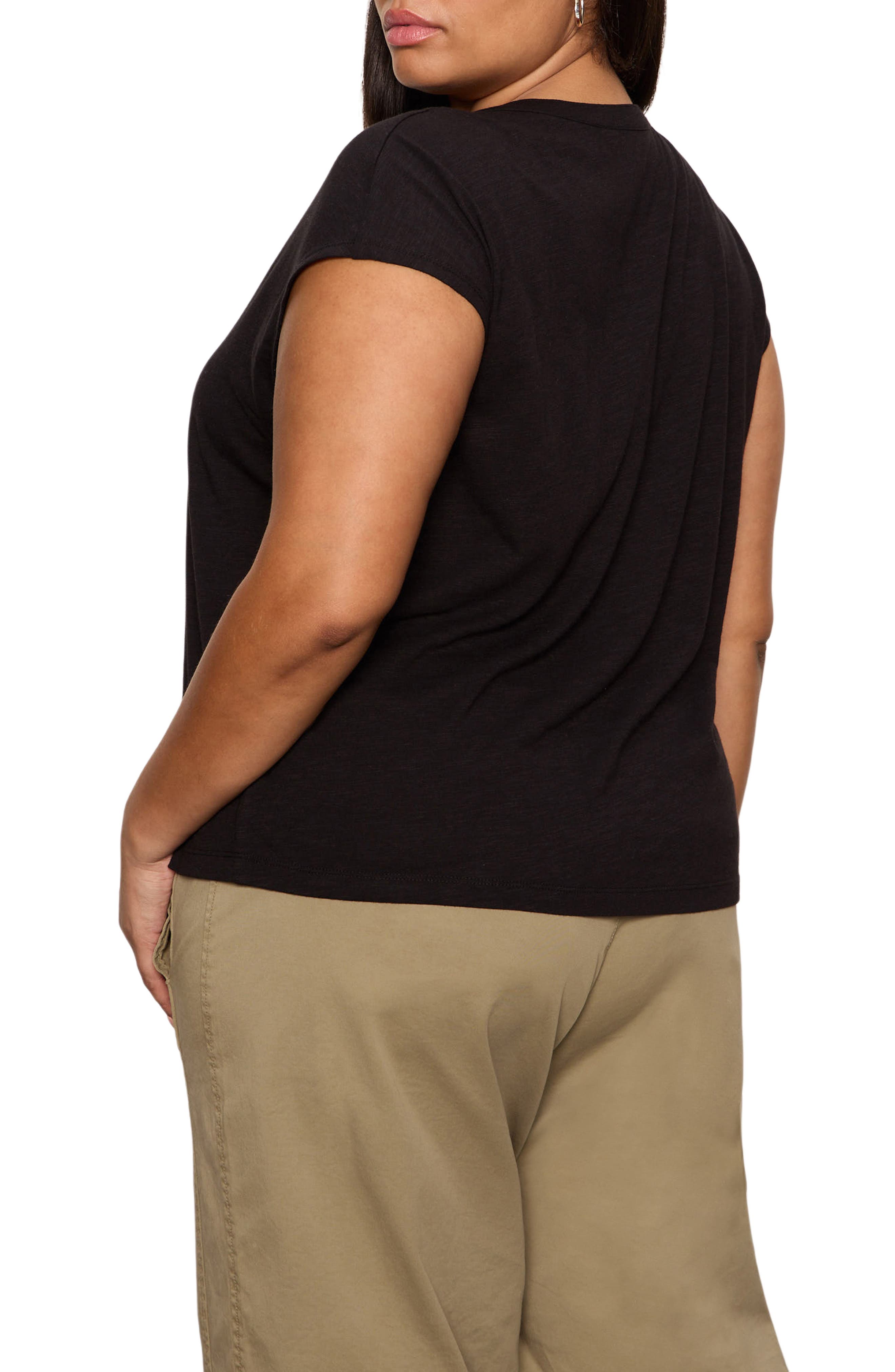Organic Cotton Blend Split Neck T-Shirt - image 2