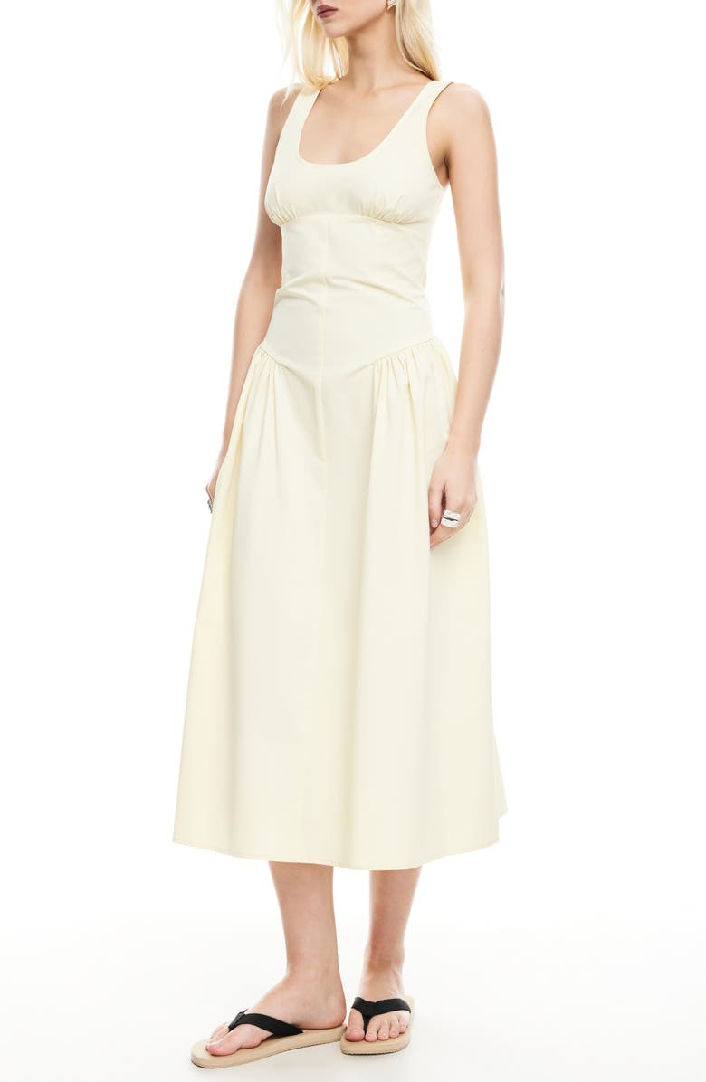 LIONESS Luna Rosa Sleeveless Midi Dress, Alternate, color, Butter