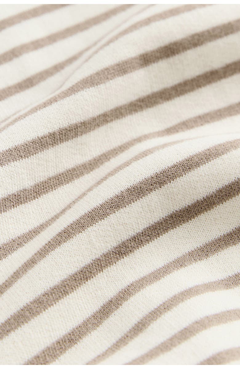 NEXT Kids' Bear Appliqué Stripe Long Sleeve Sweater Dress, Alternate, color, Neutral