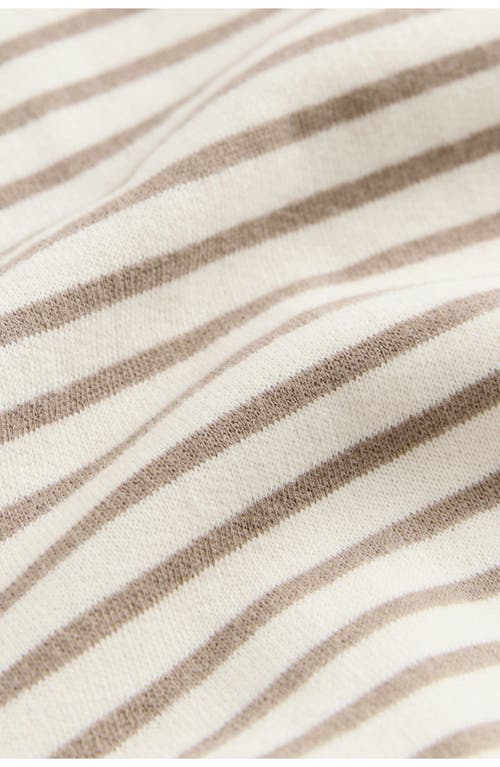 Next Kids' Bear Appliqué Stripe Long Sleeve Sweater Dress In Neutral