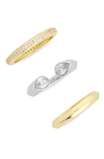 Covet Set Of 3 Stackable Rings In Two Tone
