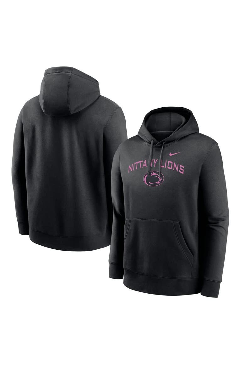 Men's Nike Black Penn State Nittany Lions Throwback Club Fleece Pullover Hoodie, Main, color, Black