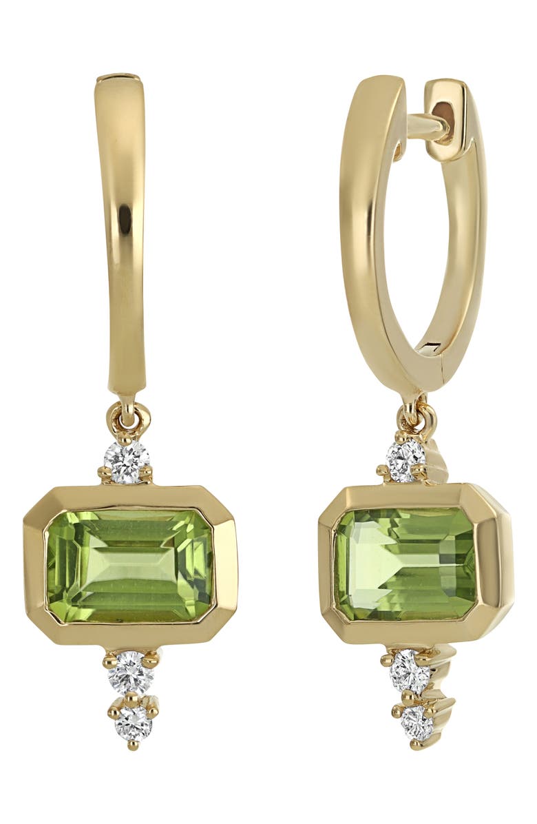 Bony Levy Iris Peridot Huggie Hoop Earrings, Main, color, 