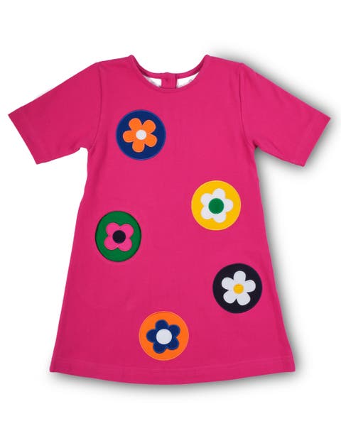 Pique Knit Dress With Flower Dots (Toddler, Little Kid, Big Kid)