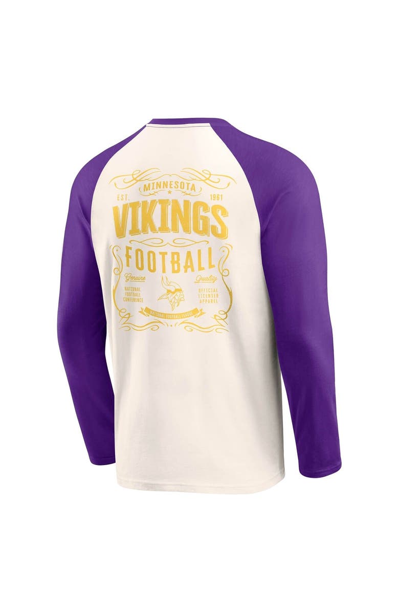 Darius Rucker Collection by Fanatics Men's Darius Rucker Collection by Fanatics Cream/Purple Minnesota Vikings Raglan Henley T-Shirt, Alternate, color, Cream