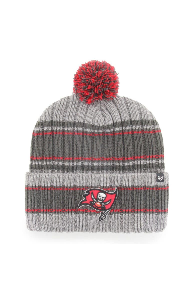 Men's '47  Graphite Tampa Bay Buccaneers Rexford Cuffed Knit Hat with Pom, Main, color, Graphite