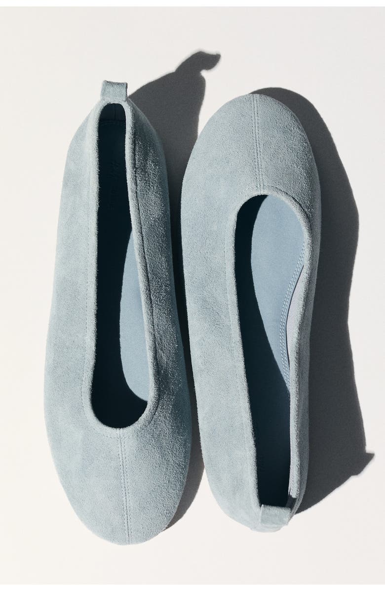H&M Suede Ballet Flats, Alternate, color, Light Dusty Blue