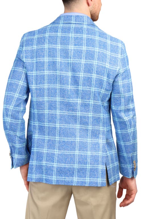 Tailorbyrd Textured Yarn Dye Windowpane Sport Coat In Royal