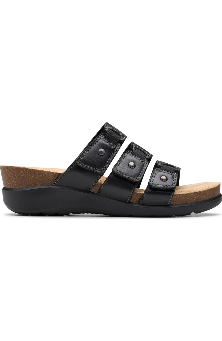 Clarks<sup>®</sup> Calenne Lily Slide Sandal, Alternate, color, Black Leather