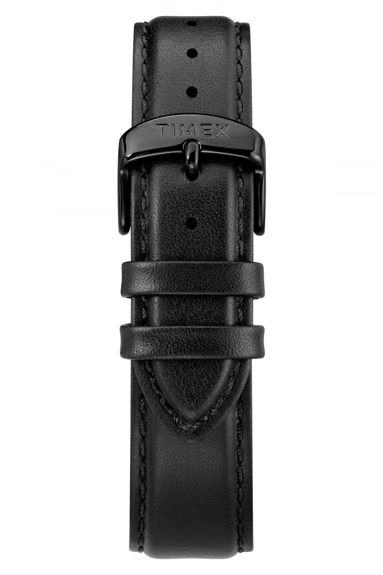 Waterbury Chronograph Leather Strap Watch, 40mm, Alternate, color, BLACK
