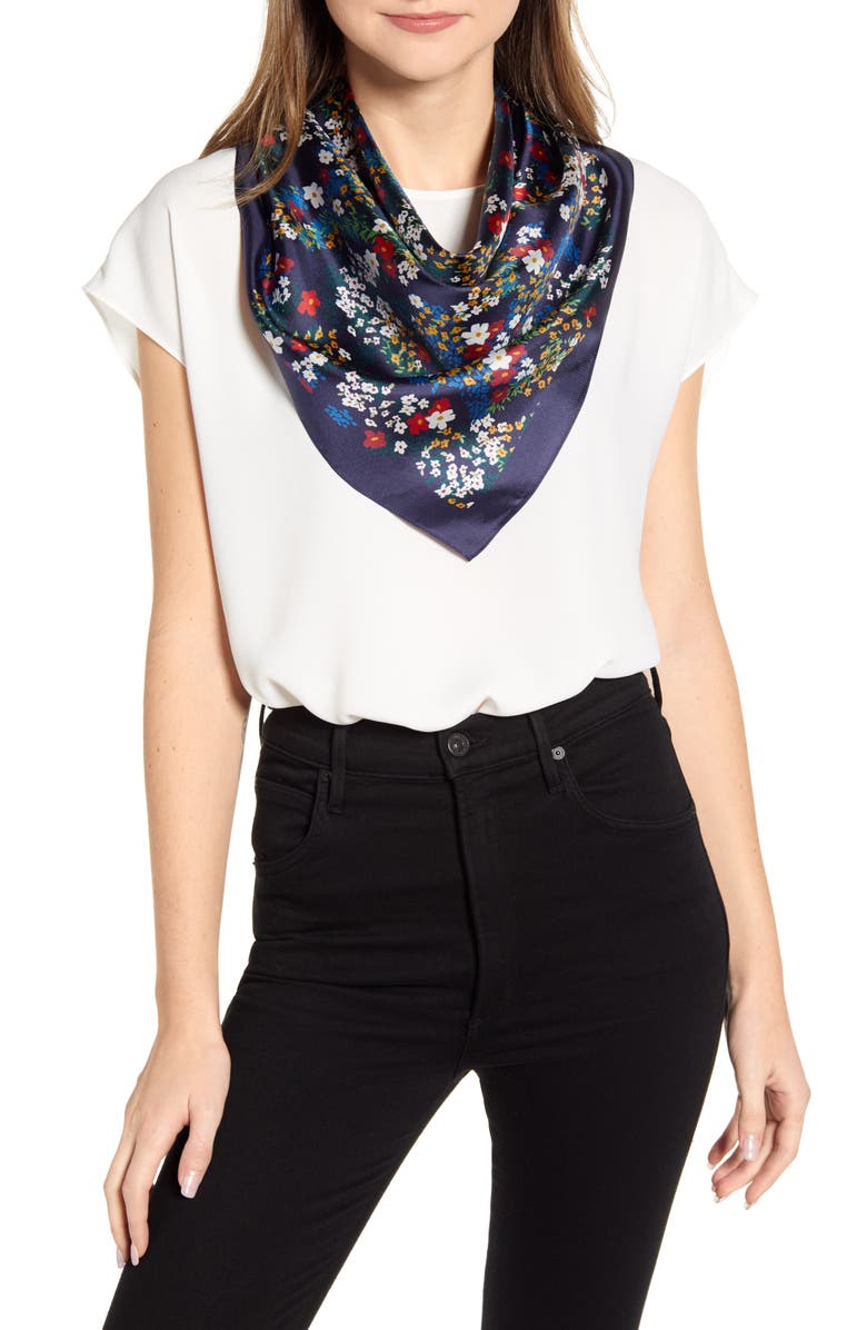 Rebecca Minkoff Garden Party Square Silk Scarf, Main, color,