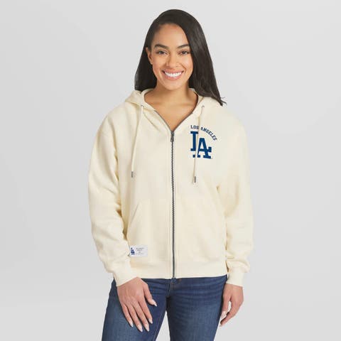 Women's WEAR by Erin Andrews Cream Los Angeles Dodgers Full-Zip Hoodie