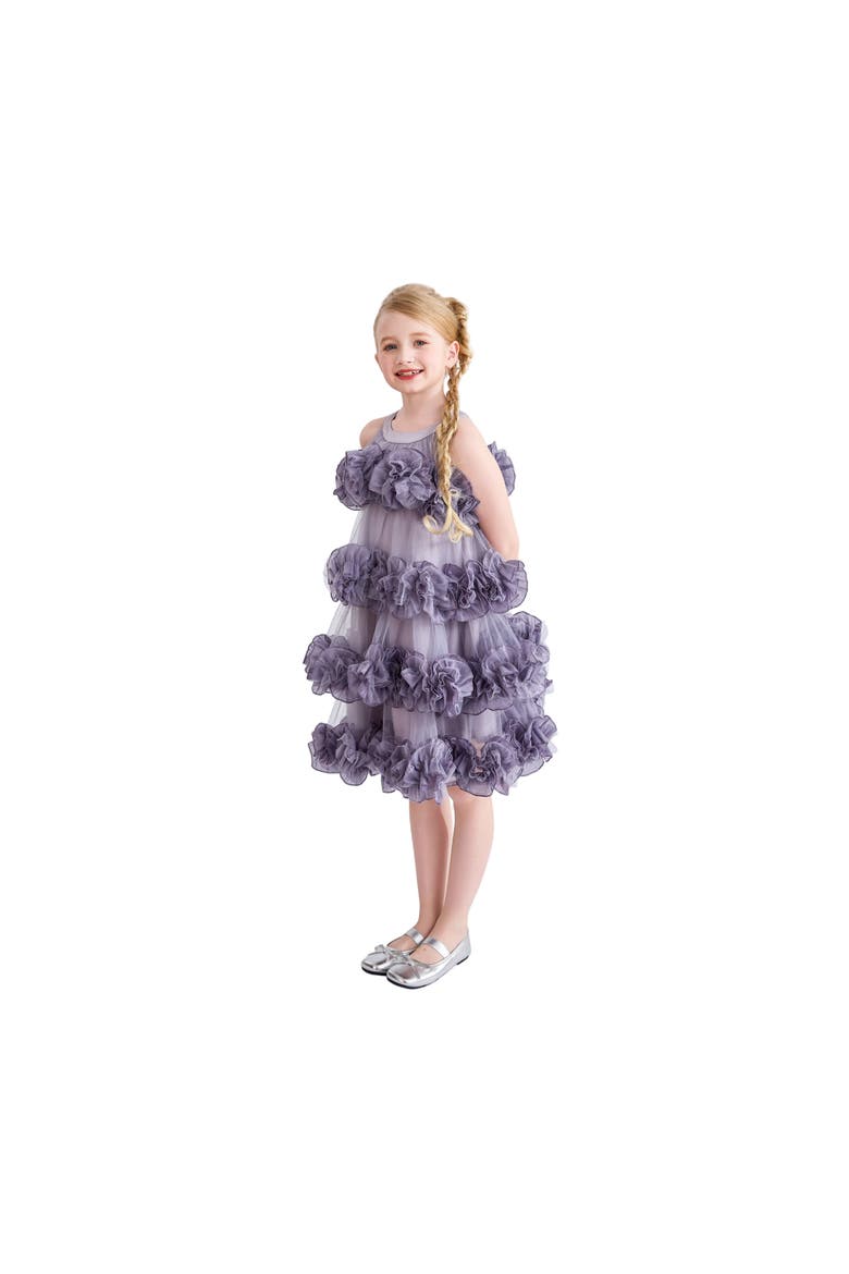Elysia Tiered Ruffle Dress, Alternate, color, Purple