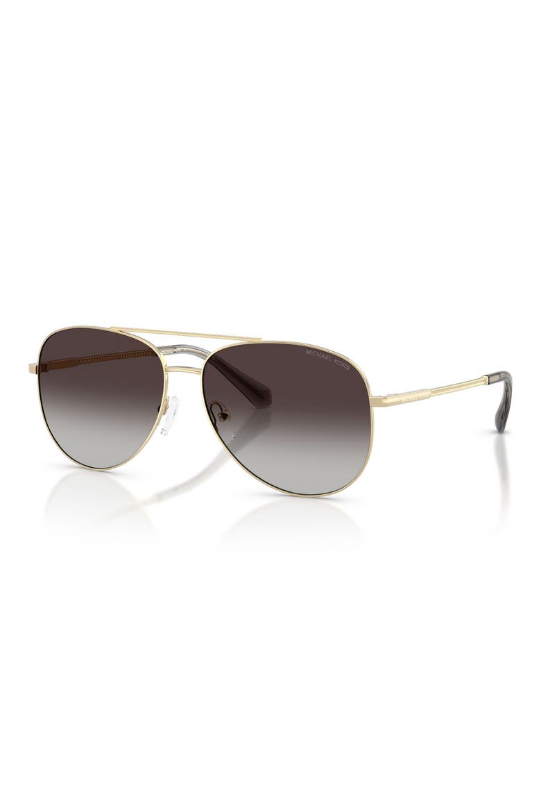 Perledo 58mm Pilot Sunglasses, Alternate, color, LIGHT GOLD / GREY GRADIENT