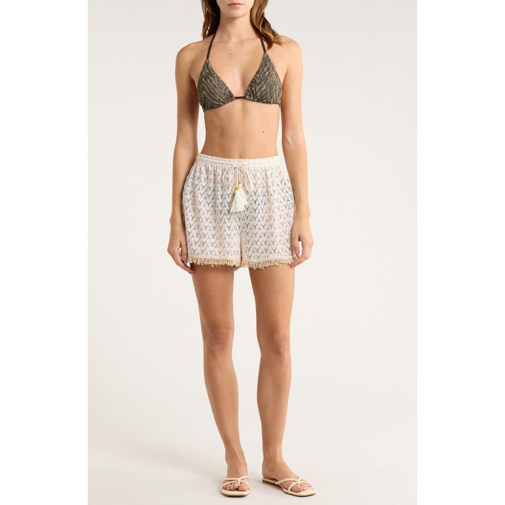 Ramy Brook Mina Zigzag Cover-up Shorts In Brown
