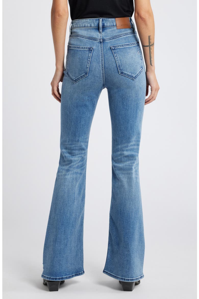 Ripped High Waist Flare Jeans, Alternate, color, MEDIUM WASH