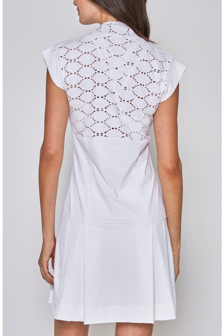 CAP SLEEVE LACE DRESS, Alternate, color, WHITE