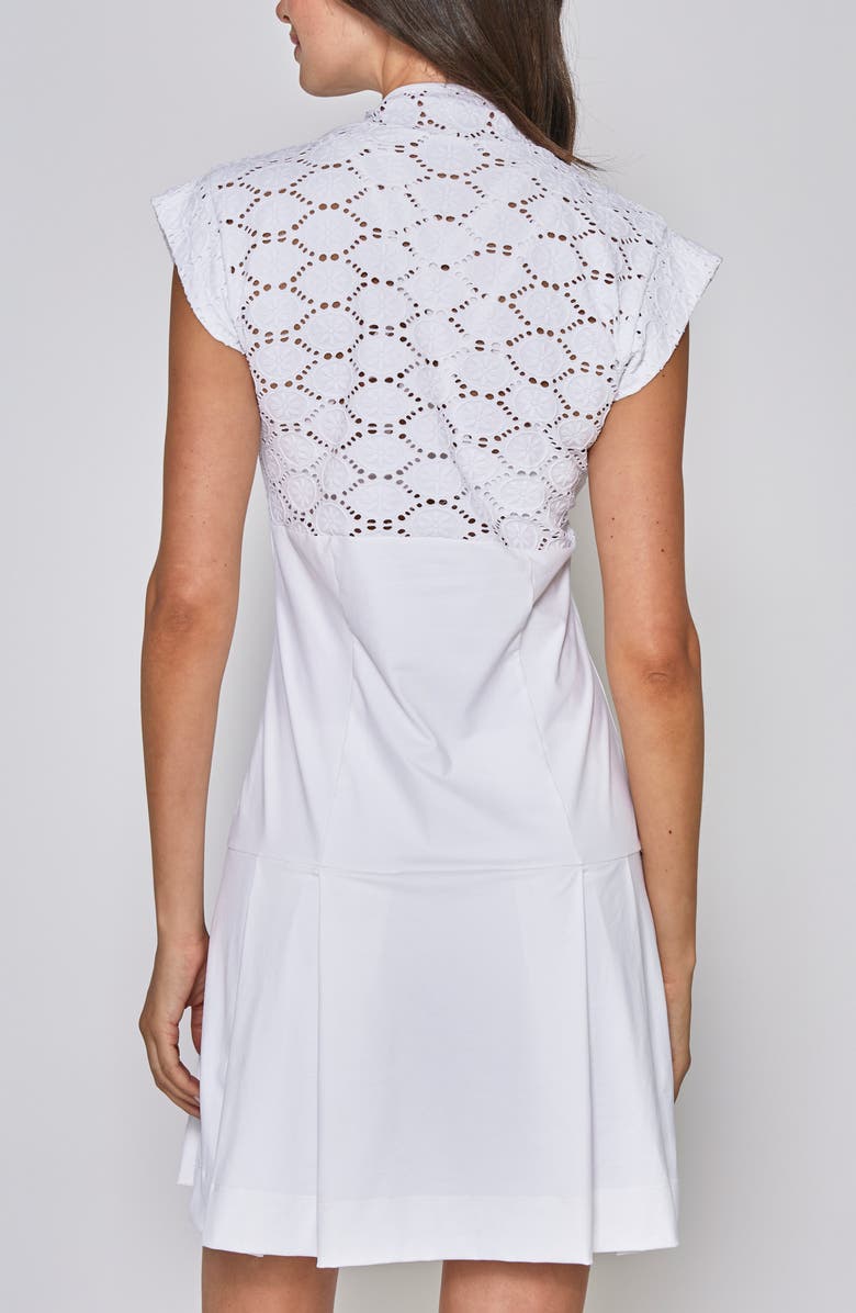 L'ETOILE SPORT CAP SLEEVE LACE DRESS, Alternate, color, White