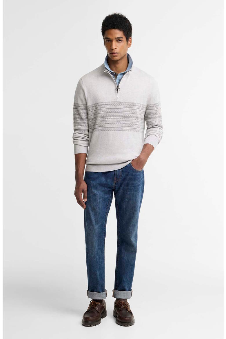 Millwood Fair Isle Half Zip Sweater, Alternate, color, GREY MARL