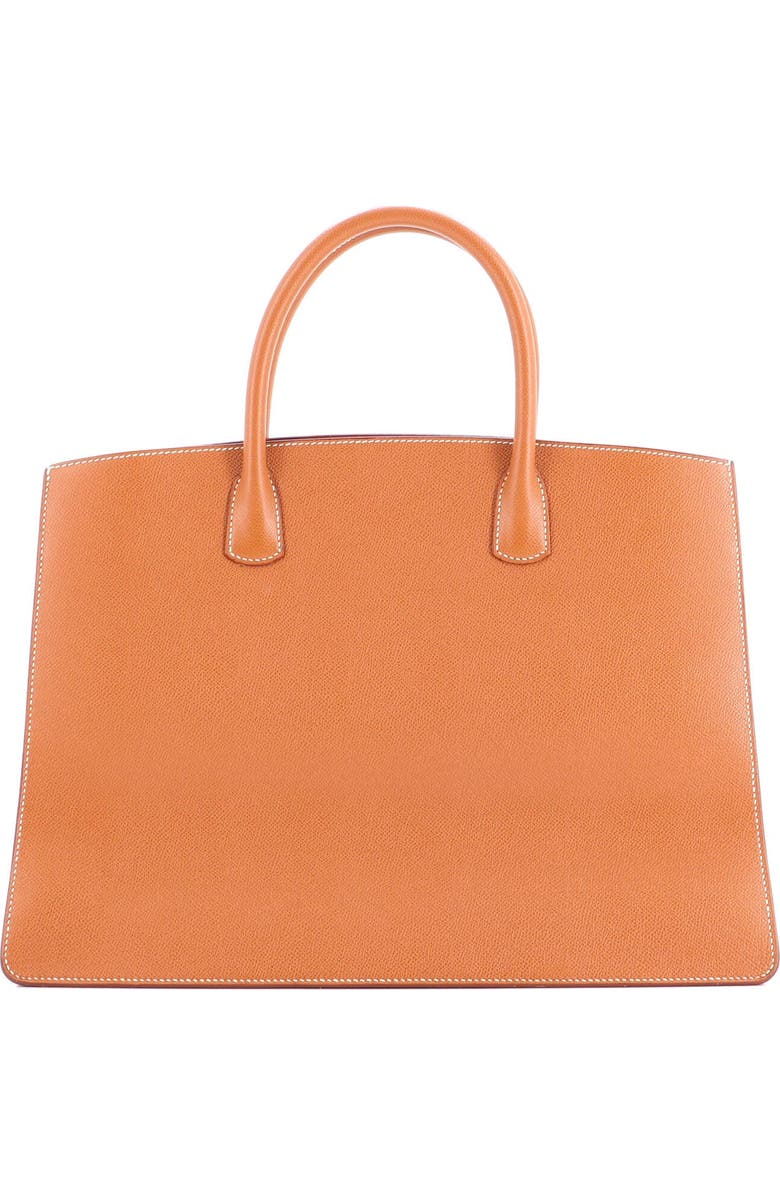 Pre-Owned Hermes White Bus Bag Leather 39, Alternate, color, Gold