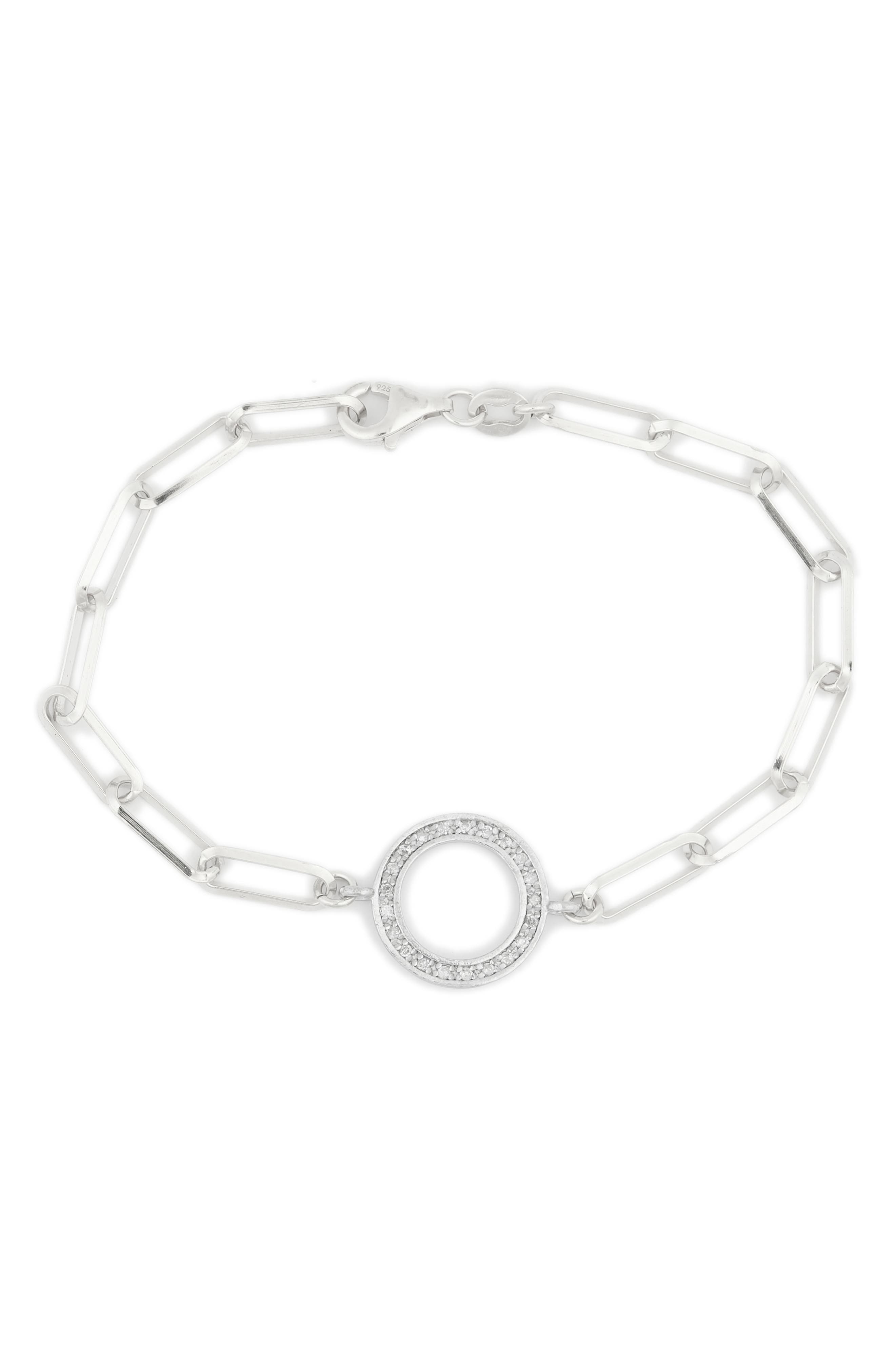 MESHMERISE Pavé Diamond Circle Charm Bracelet - 0.12 ctw