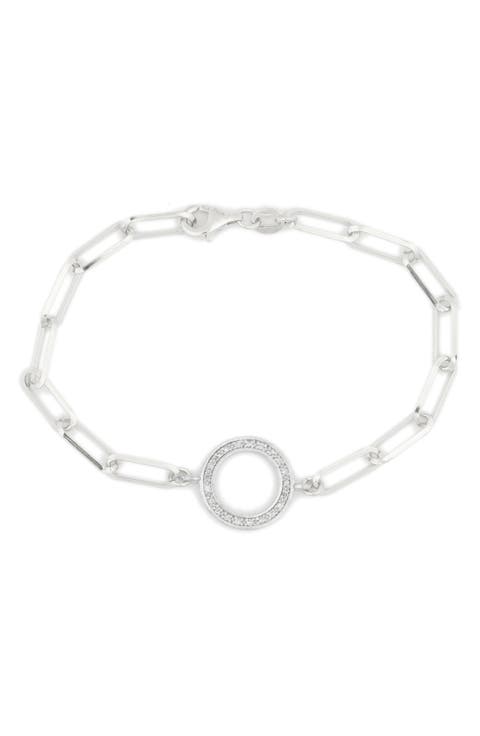 Pavé Diamond Circle Charm Bracelet - 0.12 ctw